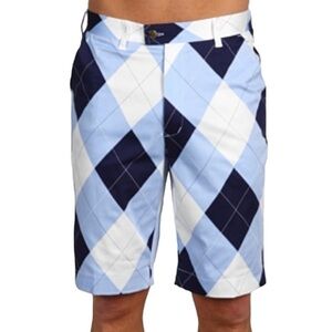 Loudmouth Blue and White Argyle Men's Shorts